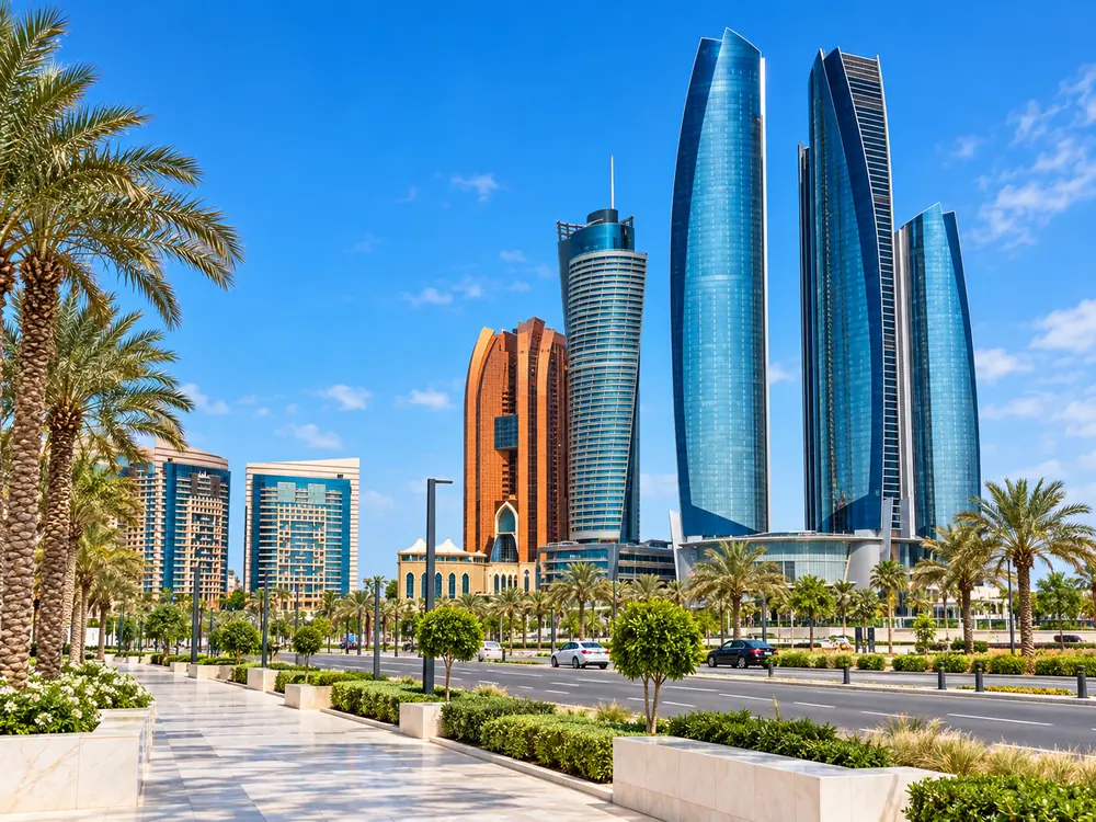 Modern Abu Dhabi city skyline during city tour