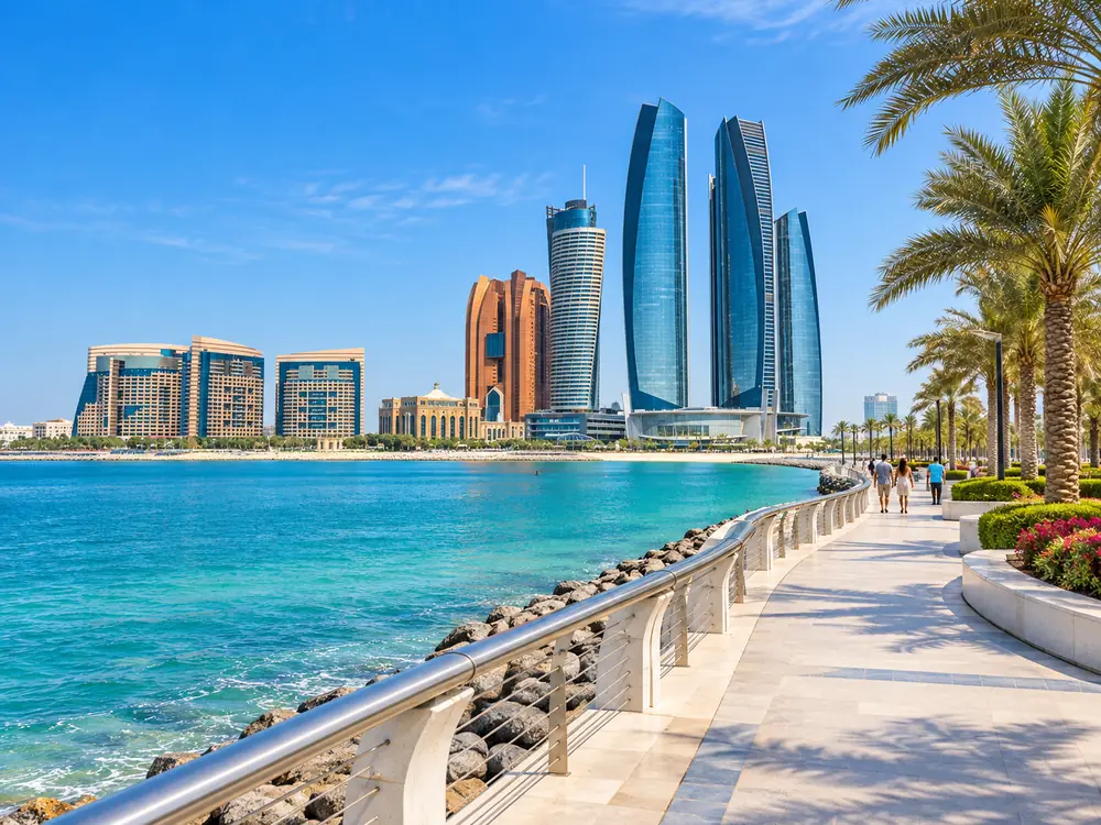 Abu Dhabi Corniche waterfront and skyline
