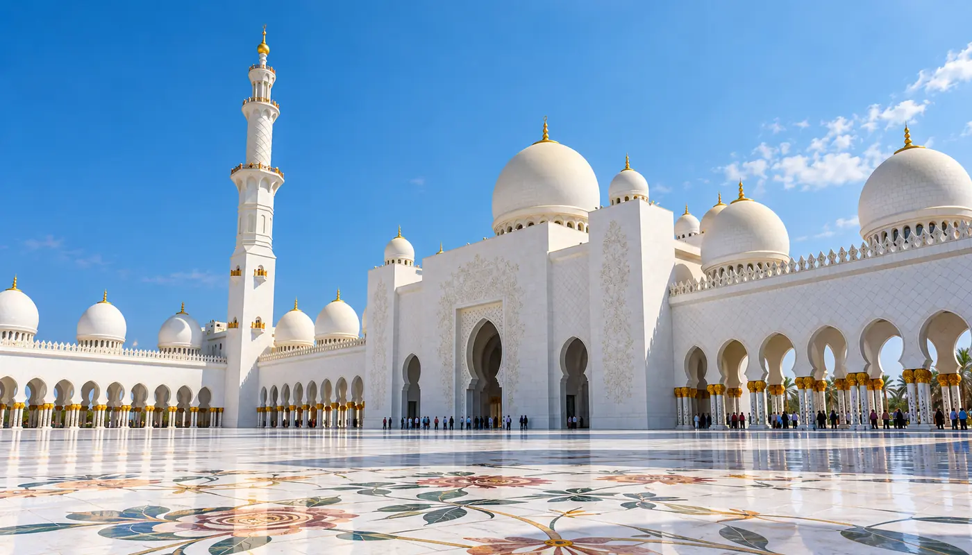 Sheikh Zayed Grand Mosque during Abu Dhabi city tour from Dubai