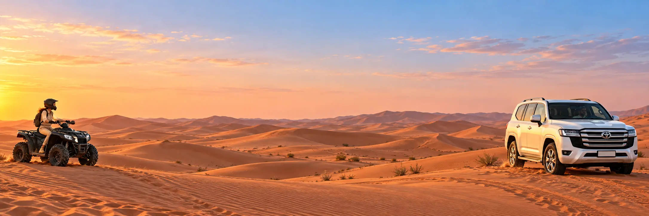 احجز سفاري دبي المسائي مع الدراجة الرباعية وعشاء الباربكيو والمخيم المميز