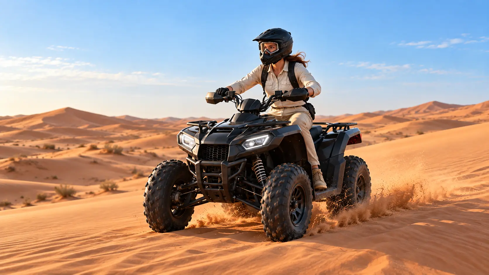 مغامرة قيادة الدراجة الرباعية ATV في صحراء دبي