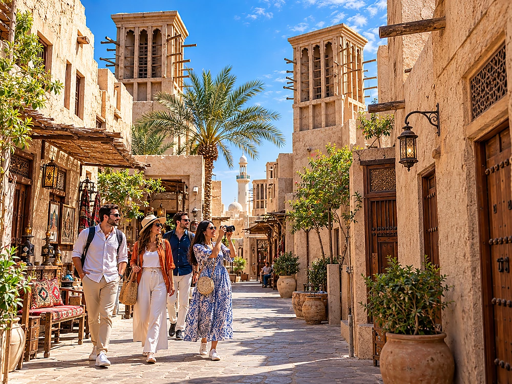 Al Seef and Al Fahidi historic district during Half-Day Dubai City Tour