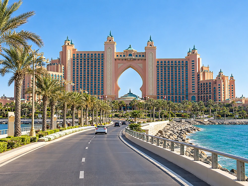 Palm Jumeirah and Atlantis photo stop during Half-Day Dubai City Tour