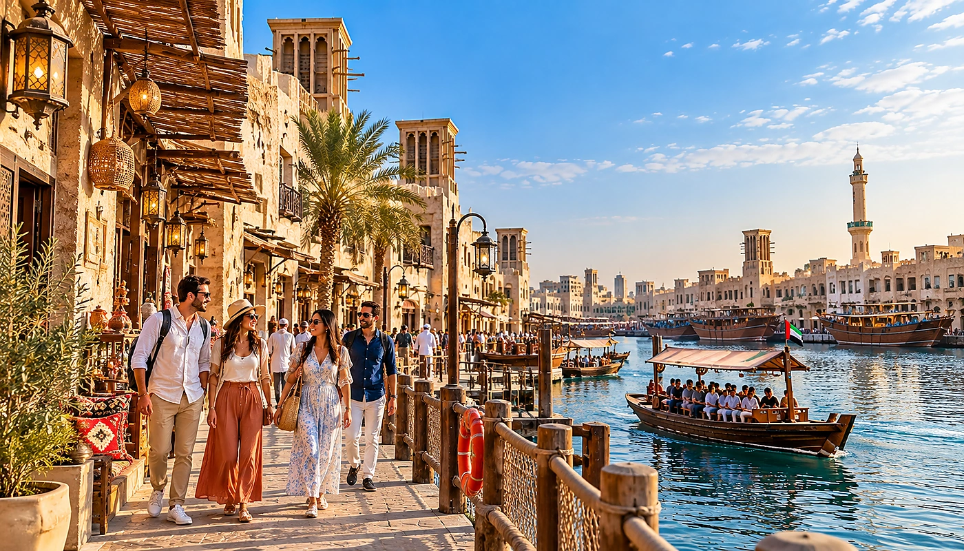 Al Seef and Al Fahidi Old Dubai during half-day Dubai city tour