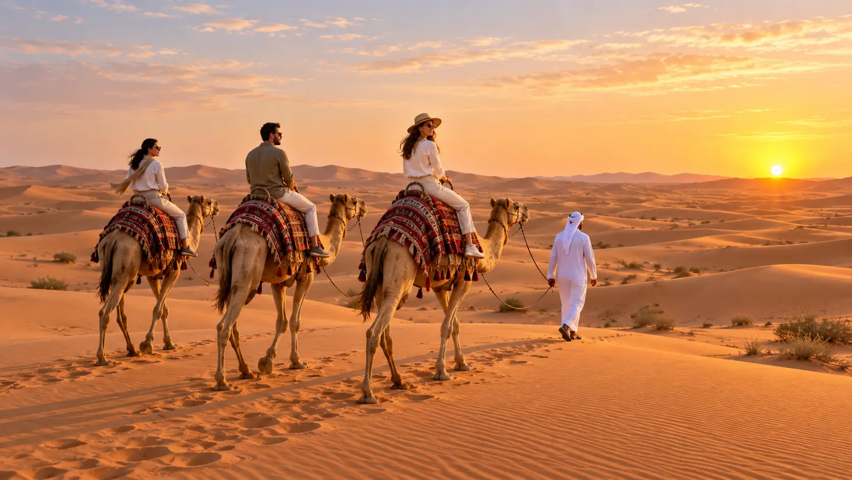 جولة ركوب الجمل لمدة 20 دقيقة في الصحراء