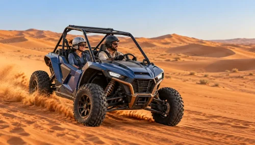 30-minute dune buggy ride during premium evening desert safari Dubai