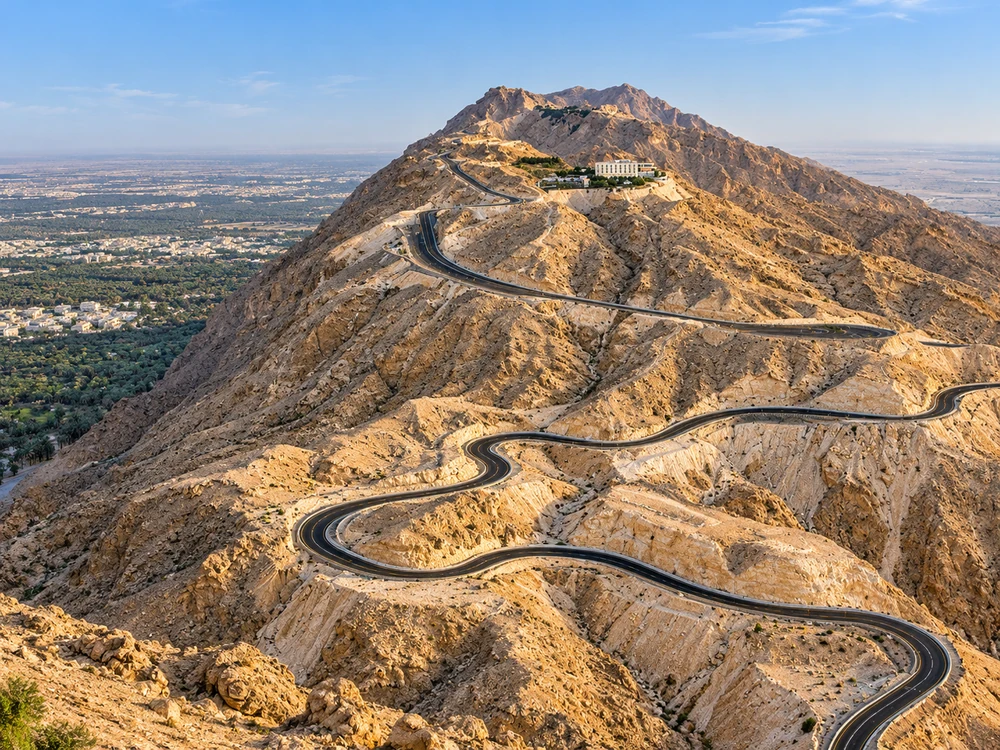 Jebel Hafeet mountain and scenic road Al Ain