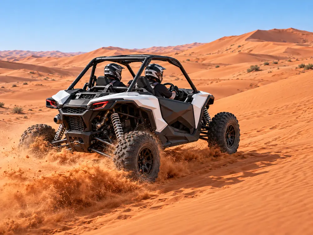 Can-Am 2-Seater self-drive dune buggy action Dubai