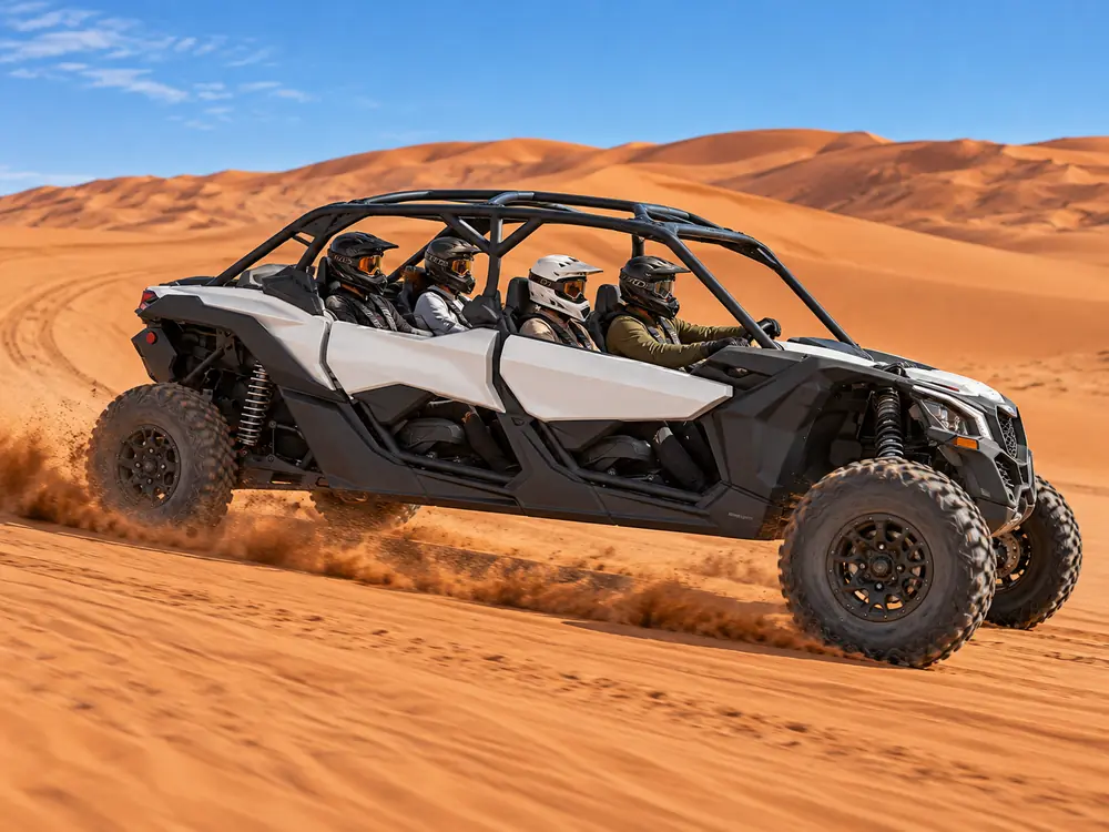 Self-drive Can-Am dune buggy action Dubai