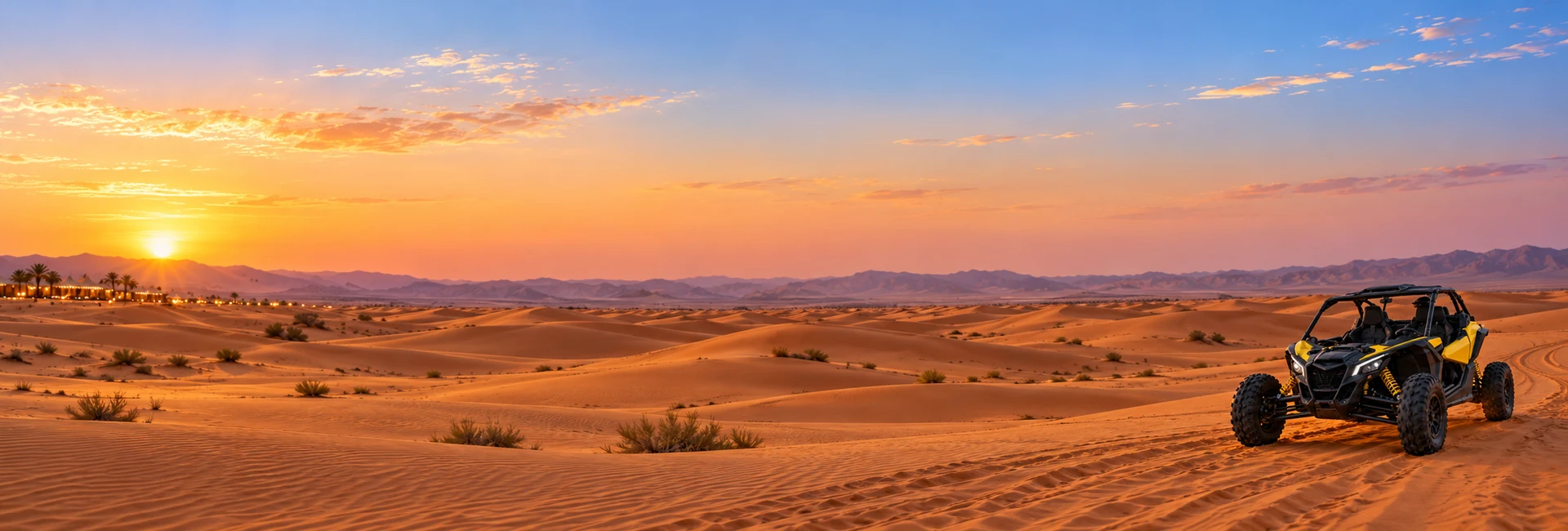Can-Am dune buggy with premium camp BBQ dinner and live shows Dubai