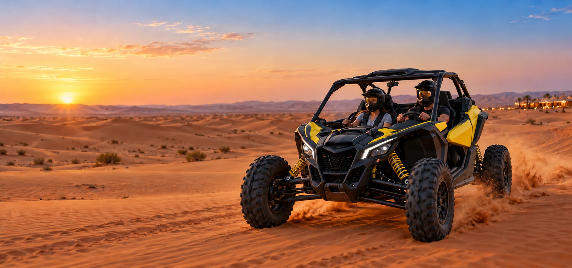 60-minute Can-Am dune buggy with premium camp dinner and live shows Dubai