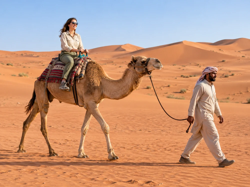 Camel ride included with Polaris dune buggy Dubai
