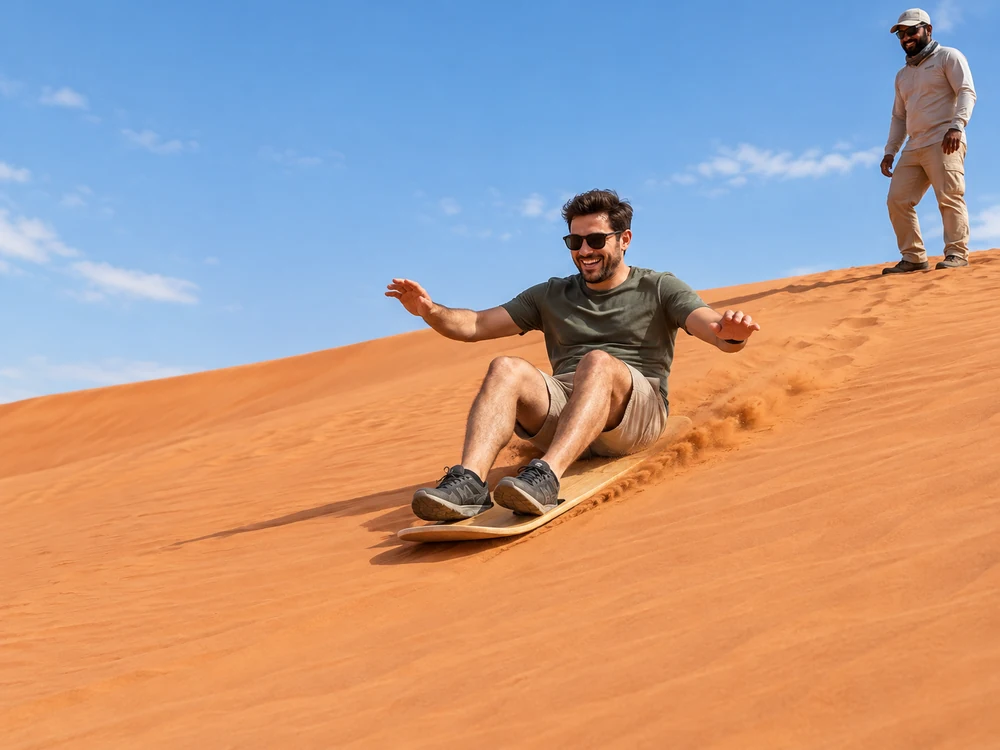 Sandboarding included with Polaris dune buggy Dubai