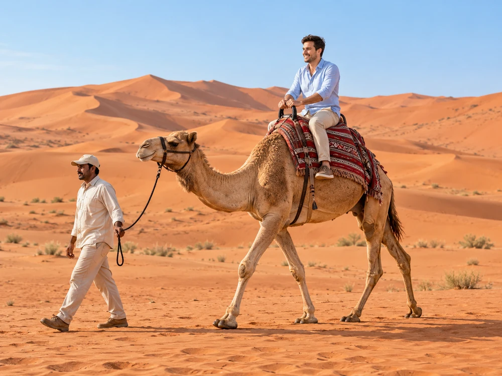 Camel ride with Polaris dune buggy experience Dubai
