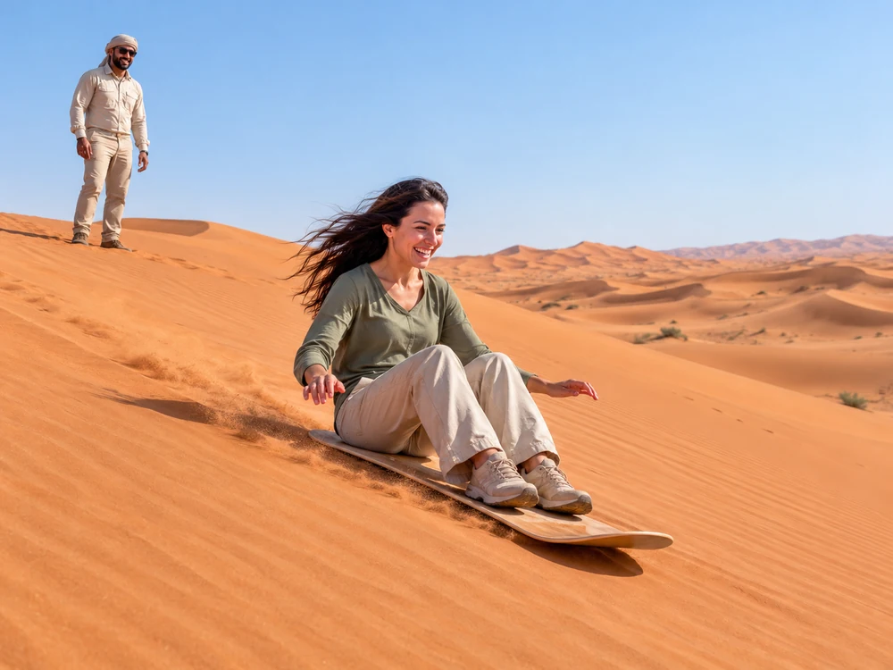 Sandboarding included with Polaris dune buggy Dubai