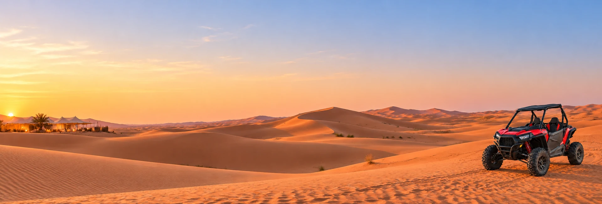 Polaris dune buggy with premium desert camp dinner and live shows Dubai