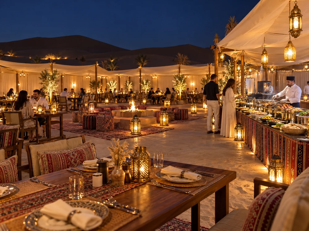 Premium desert camp BBQ dinner Dubai
