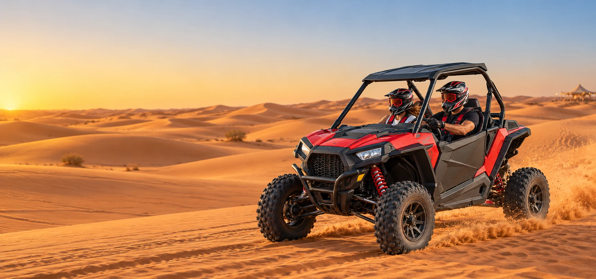 60-minute Polaris dune buggy with premium camp dinner and live shows in Dubai