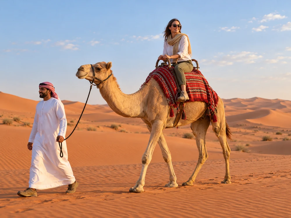 ركوب الجمال المشمول في جولة الدراجة الرباعية بدبي