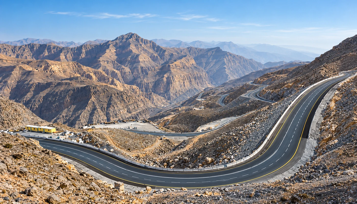 Jebel Jais mountain road in Ras Al Khaimah